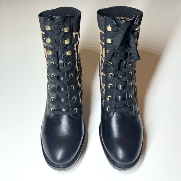 GUESS Women’s Grows-R Platform Chunky Black Ankle Boots Size- 8M - Picture 2 of 9